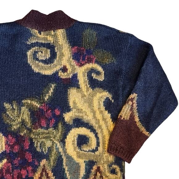 Ellen Tracy Women’s Sz S VTG Navy Mohair Cardigan Sweater 90s Oversized Knit - Picture 7 of 10